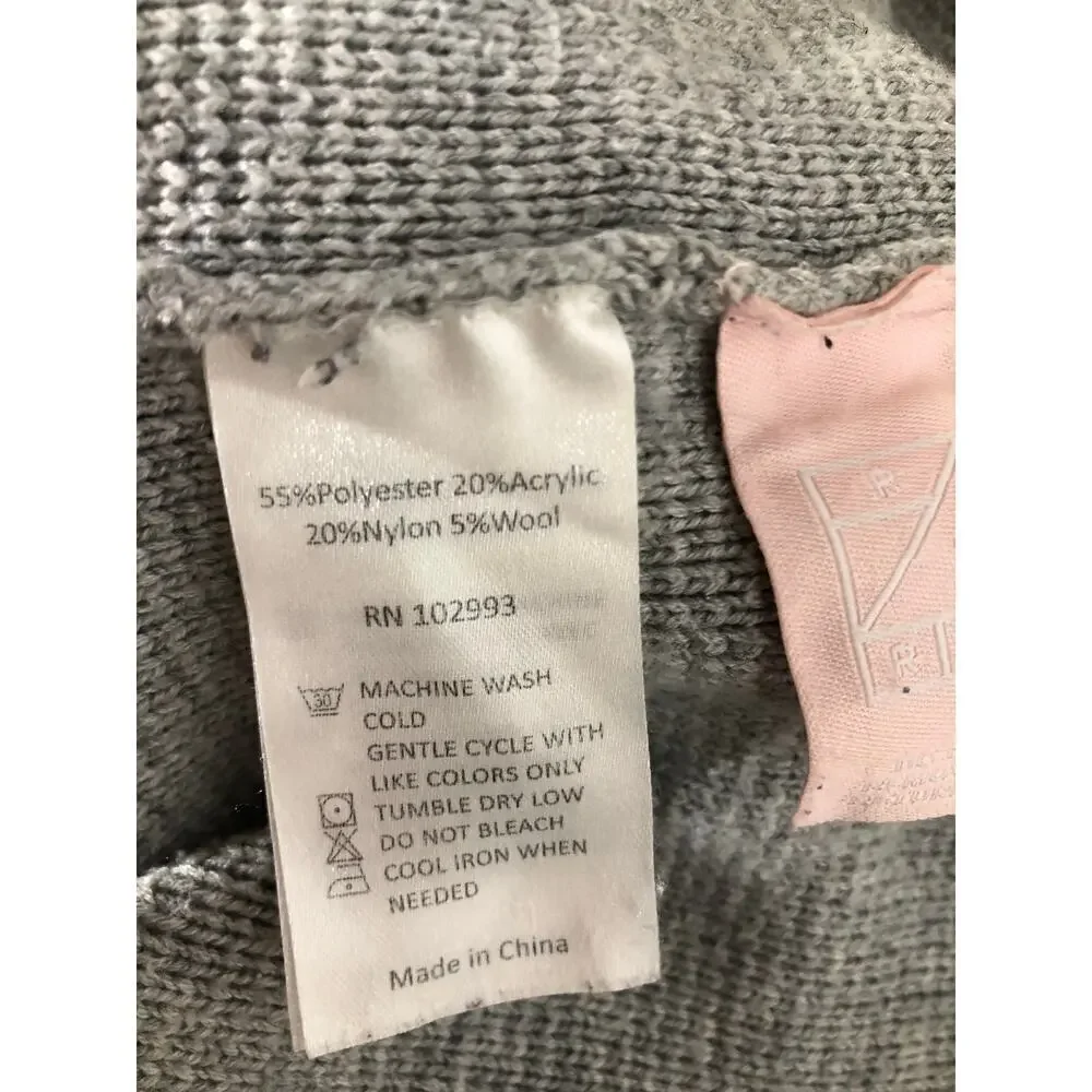 Victor Alfaro Mock Neck Sweater Oversized Gray XL